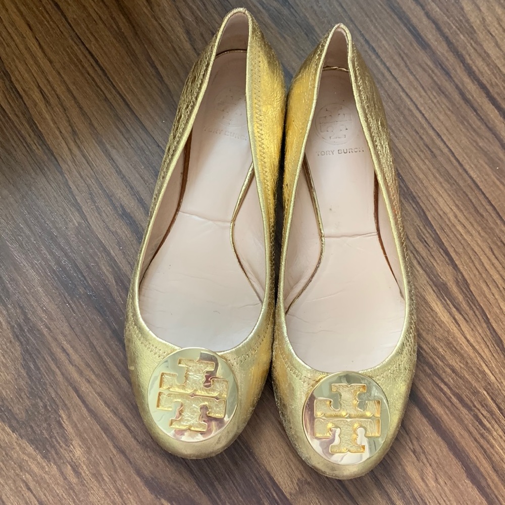 Tory Burch Gold Reva Ballet Flat